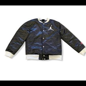 Vintage Michael Jordan bomber jacket. Black and silver.Great condition